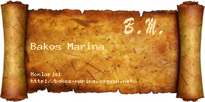 Bakos Marina névjegykártya
